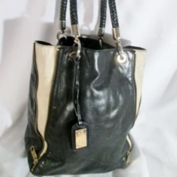 badgley mischka leather tote